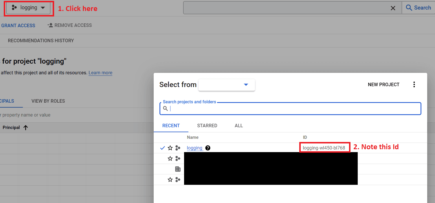 Get your GCP project id